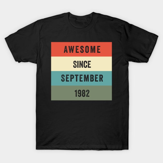 Funny Awesome Since August 1982th Birthday 40 Years Old T-Shirt by powerdesign01